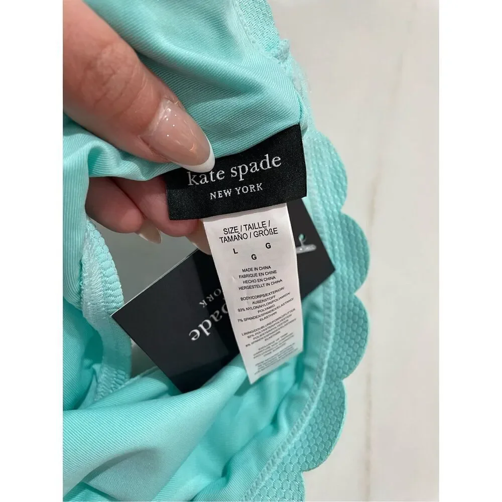 NWT Kate Spade Pique Scallops Bikini Bottom Size Large